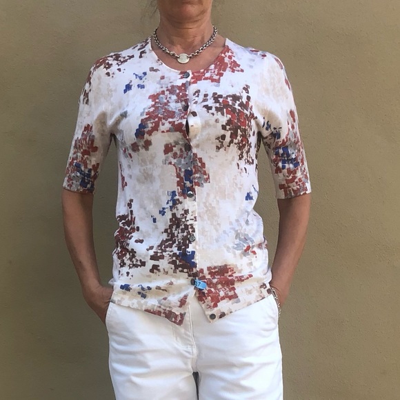 STUNNING TSE cashmere top/ cardigan floral like/ abstract - Picture 1 of 8